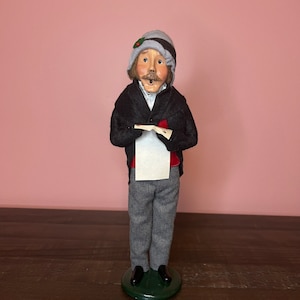 1997 Vintage Byers Choice Caroler - Limited Edition - Man Holding Music Sheet, Vintage Handmade Doll, Antique Caroler, Christmas Caroler