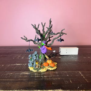 Lemax: Nightflight- Spooky Town Collection; LEMAX RETIRED-Lit Village Accessory, Halloween Witch Village Accessory