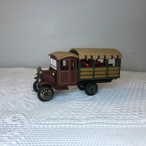 Dept 56- Poinsettia Delivery Truck - Dickens&#39; Village: Department 56 RETIRED - Christmas Village Accessory, Vintage Village Scene Decor