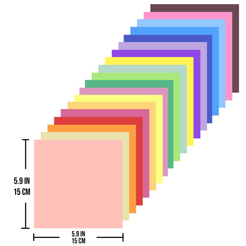 Oripup Origami Paper Double Sided 200 Sheets in 20 Colors Etsy