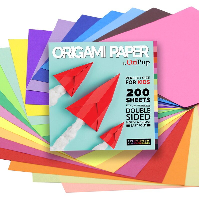 Oripup Origami Paper Double Sided 200 Sheets in 20 Colors Etsy