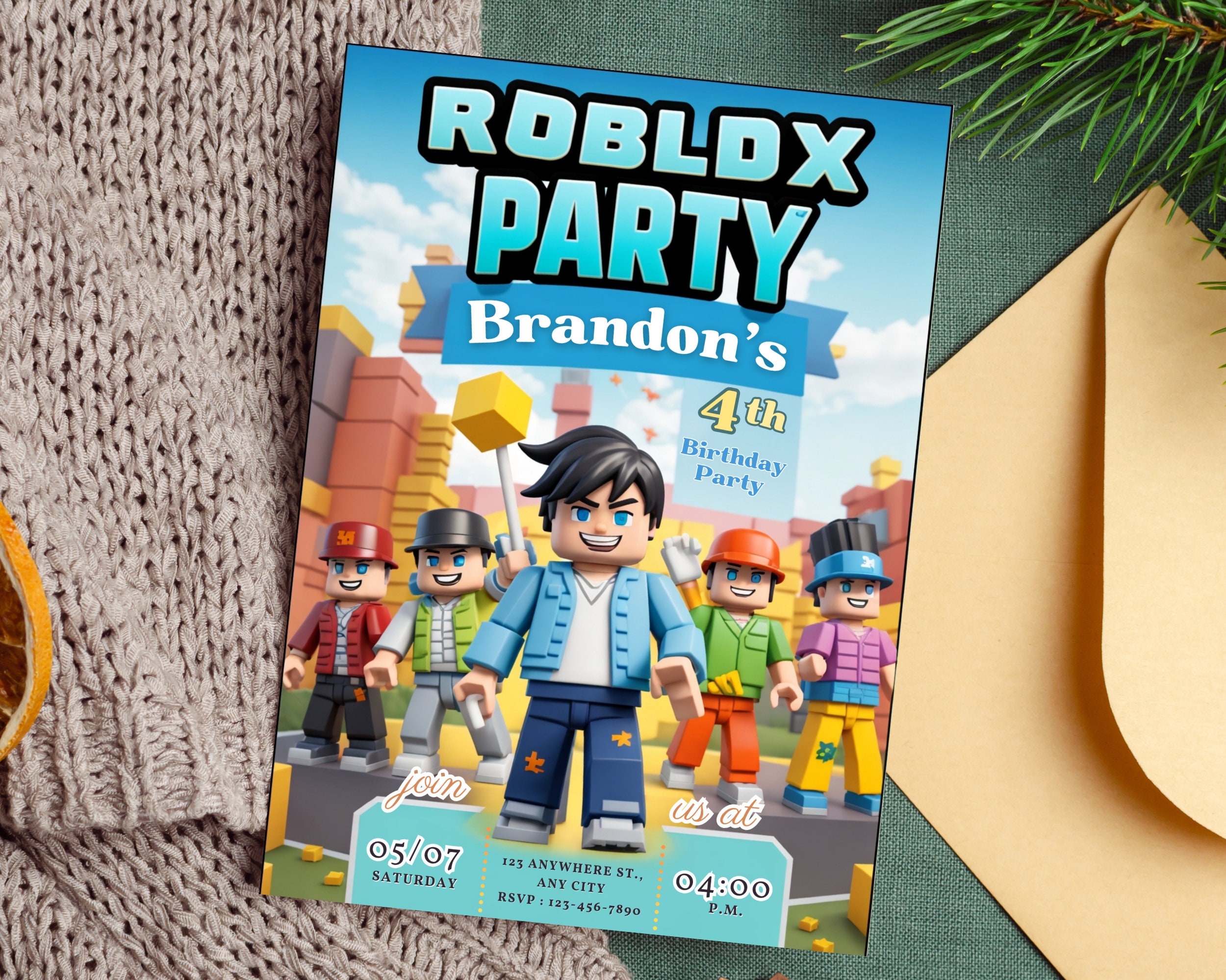 Roblox Birthday Banner, Roblox Birthday Card, Roblox Digital Download ...
