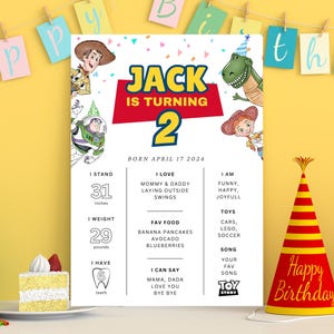 Jalon d'anniversaire Toy Story à l'infini et au-delà Panneau des jalons Toy Story Panneau de fête Toy Story Panneau de bienvenue Toy Story Toy Story Board