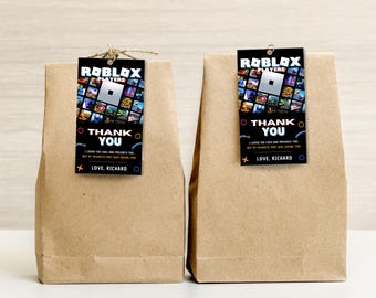 Etiquetas de regalo con temática de Roblox Etiquetas de regalo para jugadores Etiquetas de regalo de Roblox ideales para fiestas con temática de videojuegos Etiquetas de regalo de fiesta de Roblox para niños Fans de Roblox
