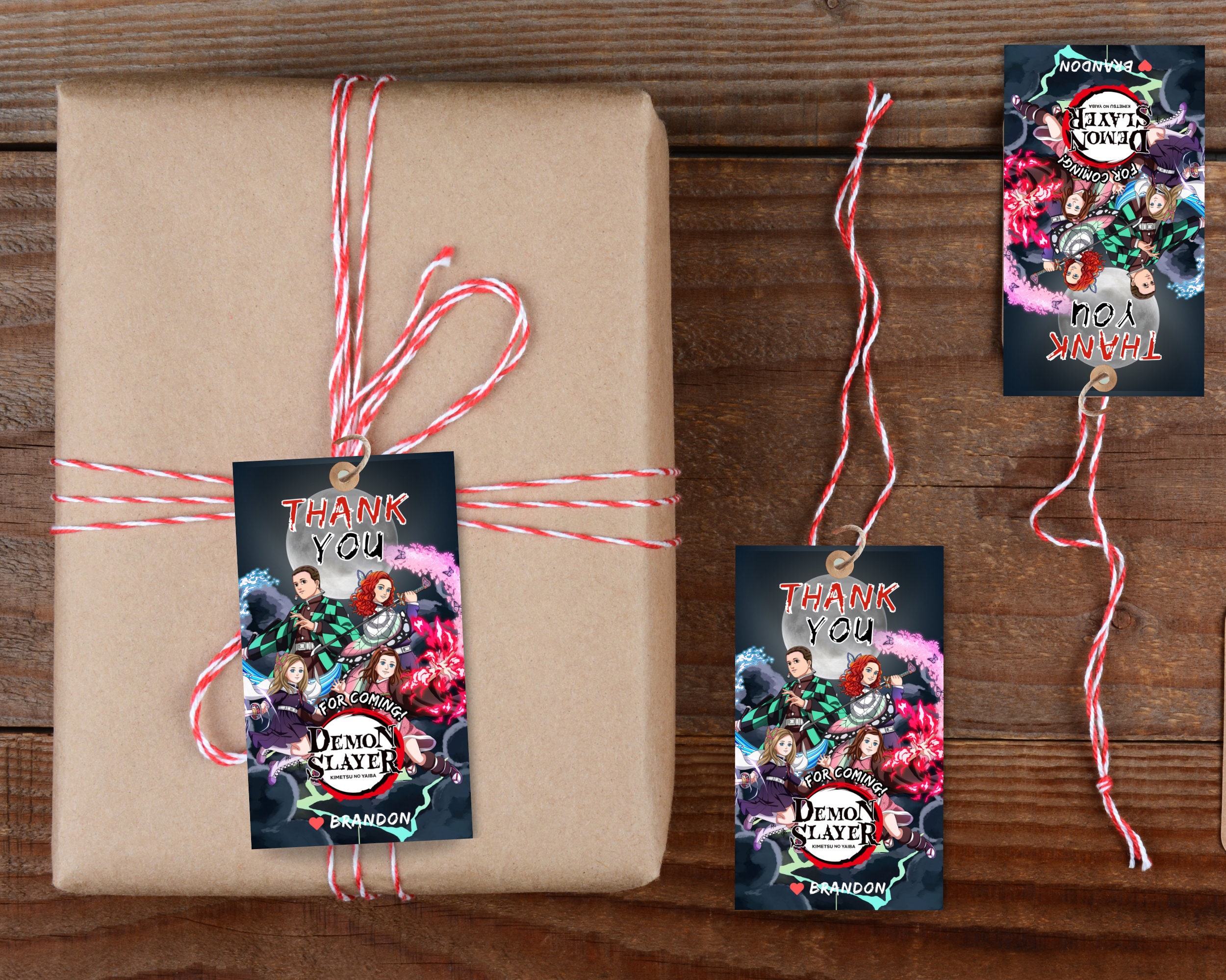 Anime Demon Slayer Themed Gift Tags Anime Inspired Birthday Party ...