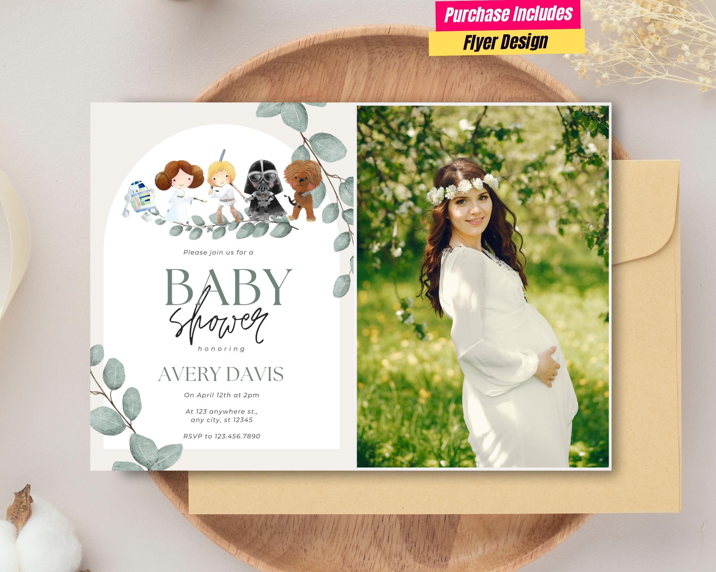 Star Wars Baby Shower Photo Invitation Star Wars Party E-invitation  Starwars Baby Shower Party Invite Star Wars Twins Baby Shower Card Jedi -  Etsy, image size:2500x1999