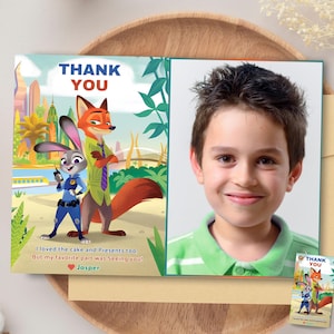 Zootopia theme Party Zootopia Birthday thank you photo card Zootopia return gift photo colloge card Zootopia party favors Zootopia bday sign