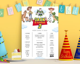 Toy Story Birthday Milestone Two infinity and Beyond Toy Story Milestone Board Toy Story party sign Toy Story welcome sign Toy Story Board