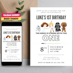 Star Wars Partyeinladung Die Macht ist stark mit dieser einen Karte Space Saga Party Invite Star Wars zwillingsgeburtstag einladen Jedi Birthday Bash