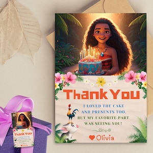 Baby Vaiana Dankeskarte Einladungskarte Baby Moana Geburtstagsgeschenke Baby Mädchen Moana Dankeschön Einladung Tusche Goodie Bag Geschenk