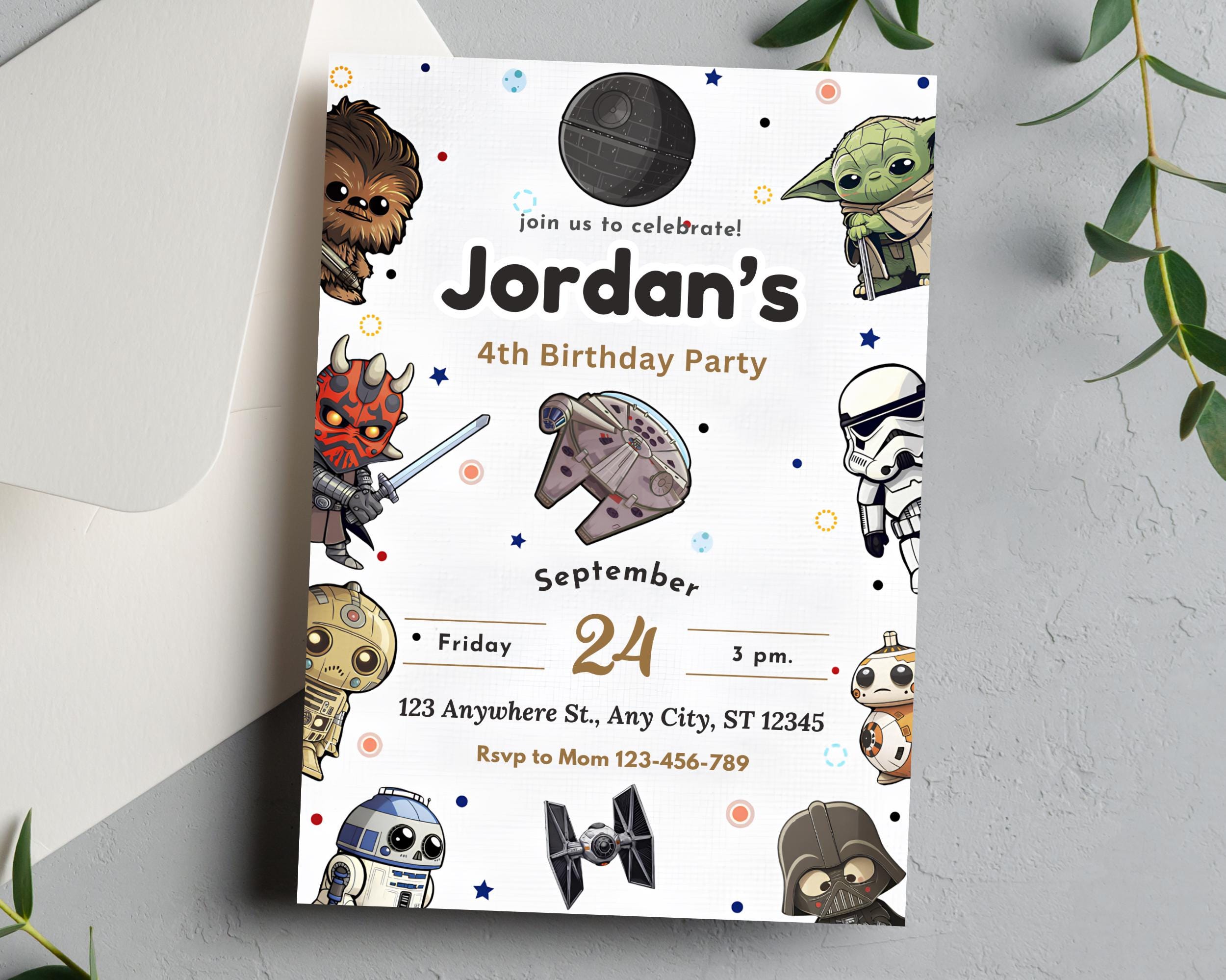 Special Star Wars Party Invitation Starwars Birthday Custom Star Wars ...