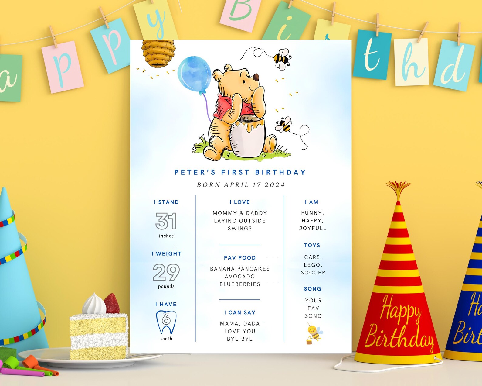 Classic Winnie the Pooh Milestone Board Winnie the Pooh Milestone Sign ...