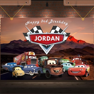 Cars meter Birthday Party Welcome banner Cars Lightning McQueen Birthday banner Race Car Banner Car welcome banner Cars theme Racing banner image 3