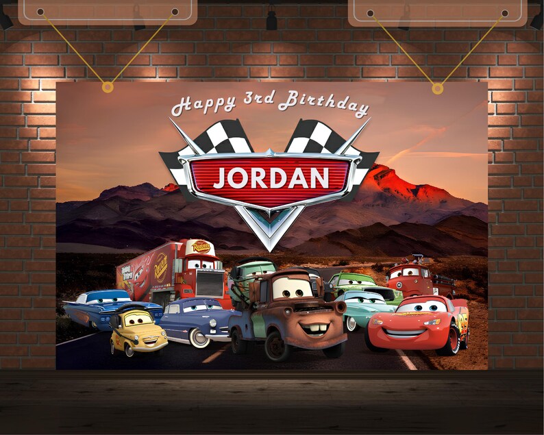 Cars meter Birthday Party Welcome banner Cars Lightning McQueen Birthday banner Race Car Banner Car welcome banner Cars theme Racing banner image 3