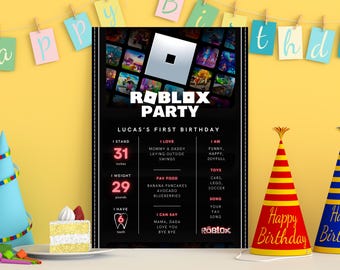 Roblox födelsedagsfest milstolpe Roblox pojke födelsedag milstolpeskylt Personlig Roblox milstolpe tavla Roblox prestation Roblox festdekor