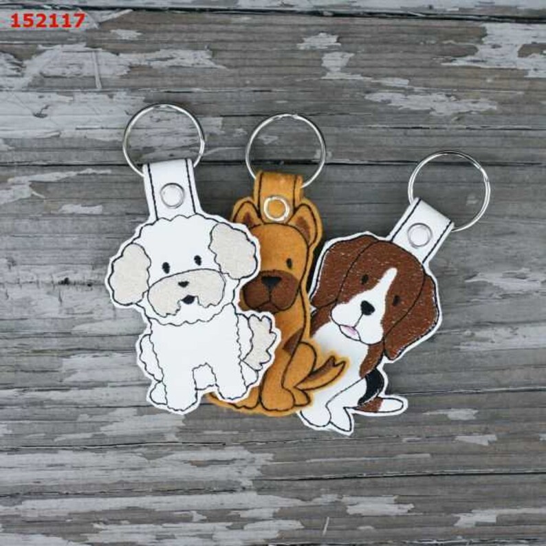 18 Dog Breeds Embroidery Design Pack the Hoop Key Fobs Etsy