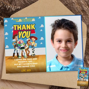 Personalisierte Toy Story Danke Foto Custom Toy Story Danke Bild Toy Story Foto danke Karte Toy Story Foto druckbare Einladung