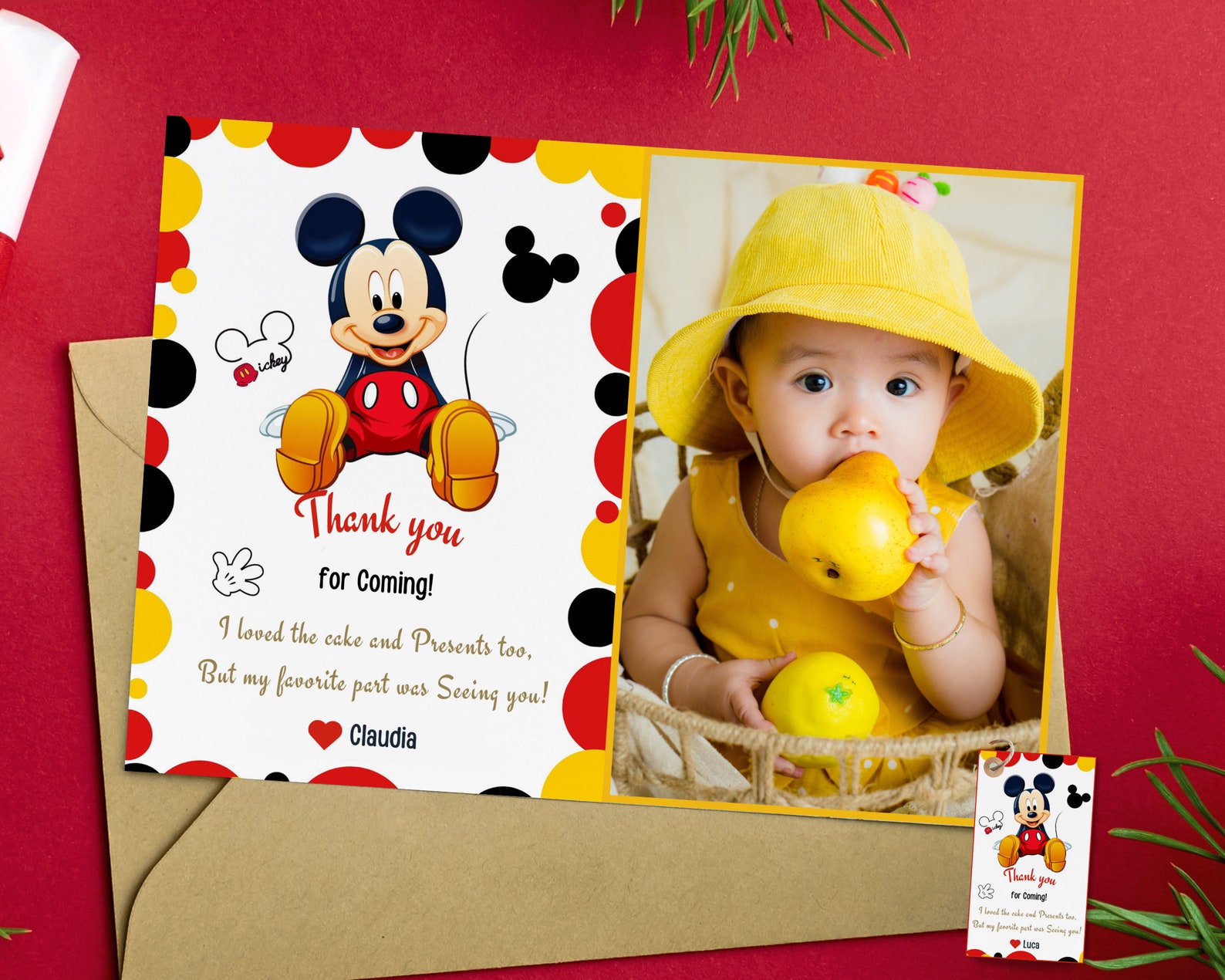 Mickey Mouse Thank You Photo Card Mickey Mouse Appreciation Image ...
