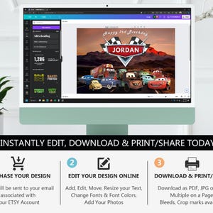 Cars meter Birthday Party Welcome banner Cars Lightning McQueen Birthday banner Race Car Banner Car welcome banner Cars theme Racing banner image 4