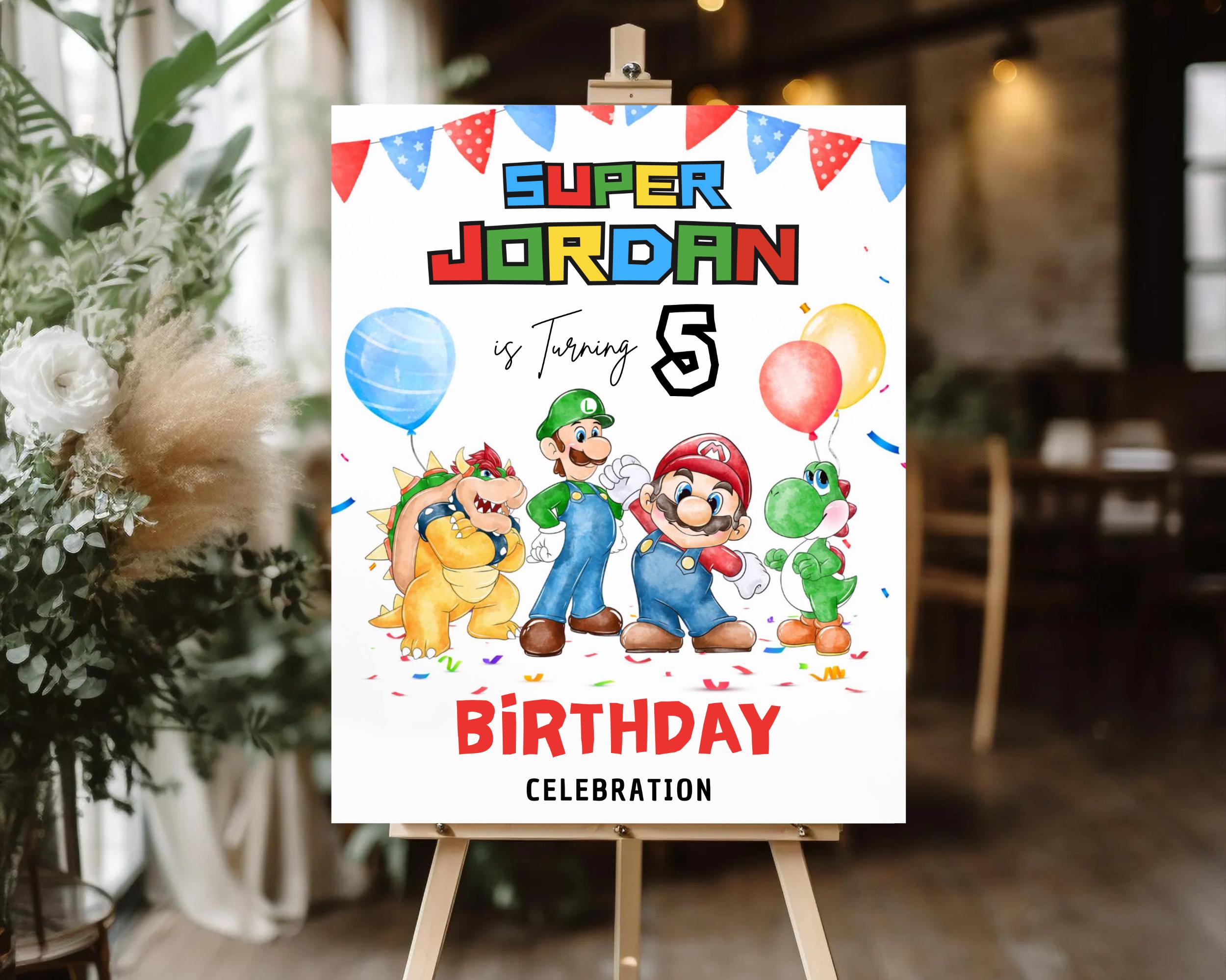 Editable Super Mario Bros Welcome Birthday Card Super Mario Welcome to ...