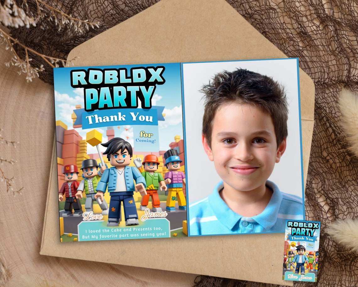 Roblox Birthday Tag Printable Roblox Thank You Tag Template Printed ...