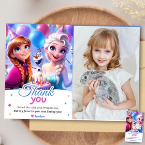 Invitación con foto de cumpleaños de Frozen Invitación con foto de princesa Elsa para niña Invitación con foto de cumpleaños de Frozen Invitación con foto de fiesta de Frozen Cumpleaños de Elsa