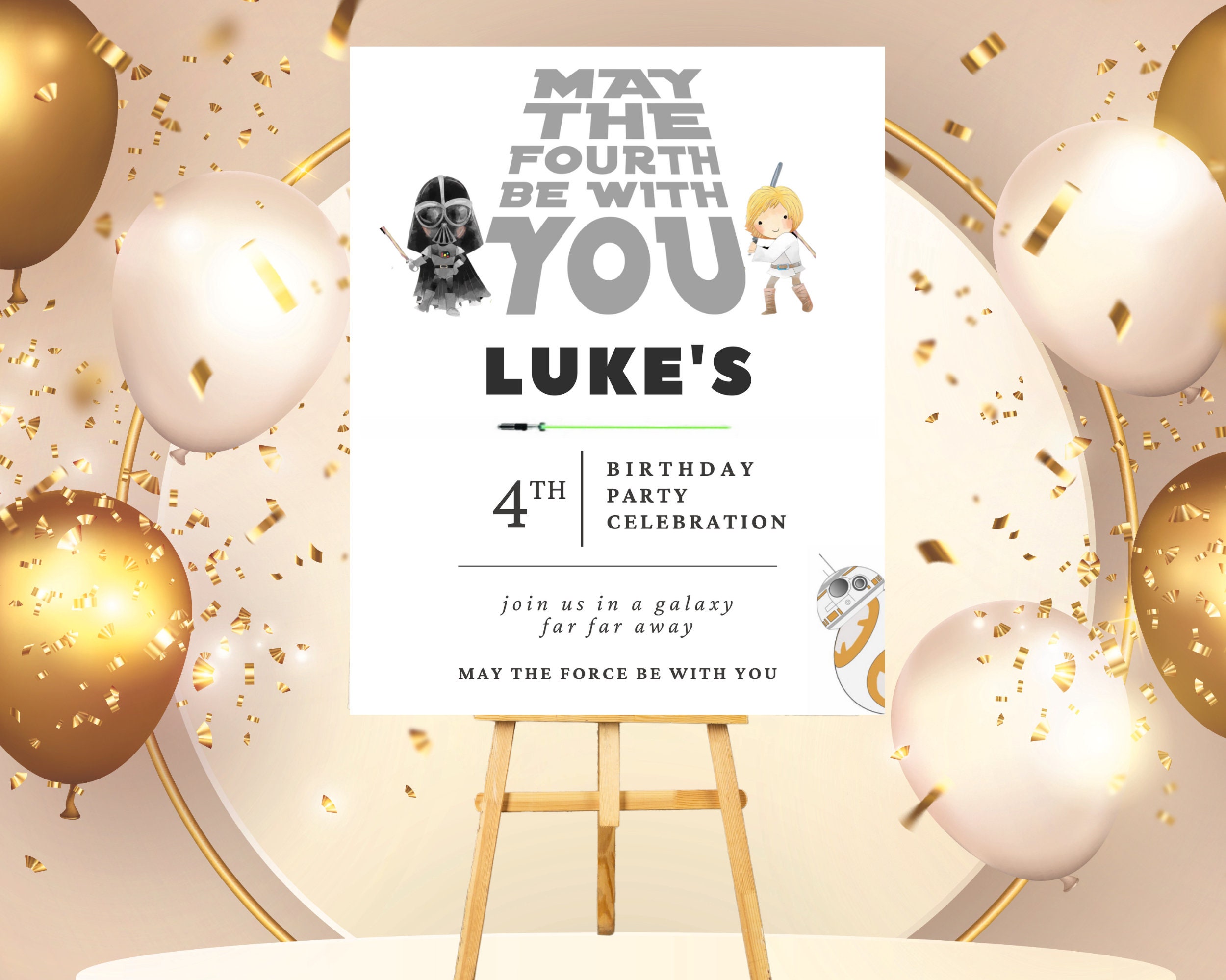 Custom Star Wars Birthday Invitation May the Fourth Be With You ...