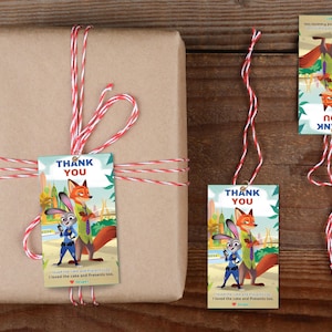 Zootopia theme Birthday Party Zootopia Birthday thank you card Editable Zootopia return gift set Zootopia party favor Digital Zootopia Party