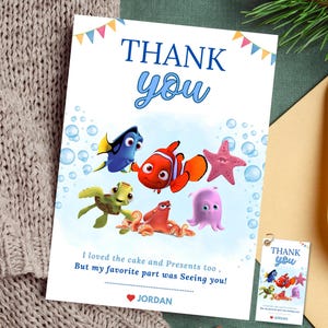 Findet Nemo Danke Dankeskarte Unterwasser Thema Danke Findest Dory Danke Karte Unter dem Meer Geschenkkarte Fisch Anhänger Fisch Geburtstagskarte