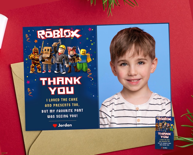 Thank You Rox Printable Roblox Thank You Party Card Roblox Thank You Party Label ...