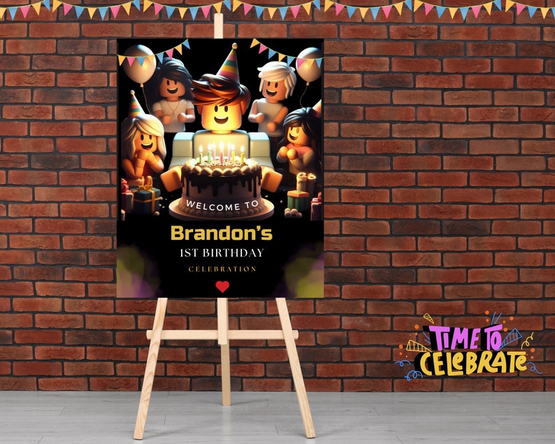 Roblox Welcome Sign Themed Parties and Events Roblox Welcome Poster for ...