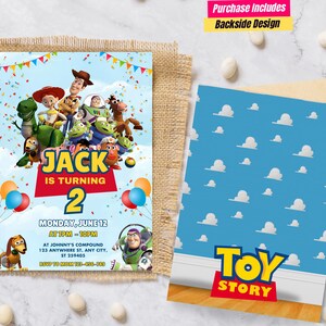 Faire-part d'anniversaire Toy Story L'infini Deux et au-delà Faire-part Toy Story Fête d'anniversaire Toy Story histoire de jouets Fête d'enfants Carte d'anniversaire Toy Story