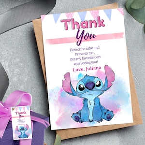 personalisierte Stitch Dankeskarte Stitch danke für dein Kommen zu meiner Party Editable Template Stitch Danke für dein Kommen Poster Lilo und Stitch
