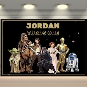 Star Wars Geburtstagsbanner Einladungsbanner Star Wars Geburtstagsbanner In einer Galaxy Far far away Star Wars Einladungsbanner