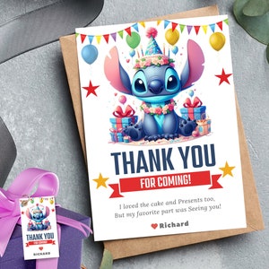 Tarjetas de agradecimiento de Stitch hechas a mano, notas de agradecimiento del cliente Notas de agradecimiento de Stitch a medida Tarjetas de agradecimiento de Lilo y Stitch imprimibles