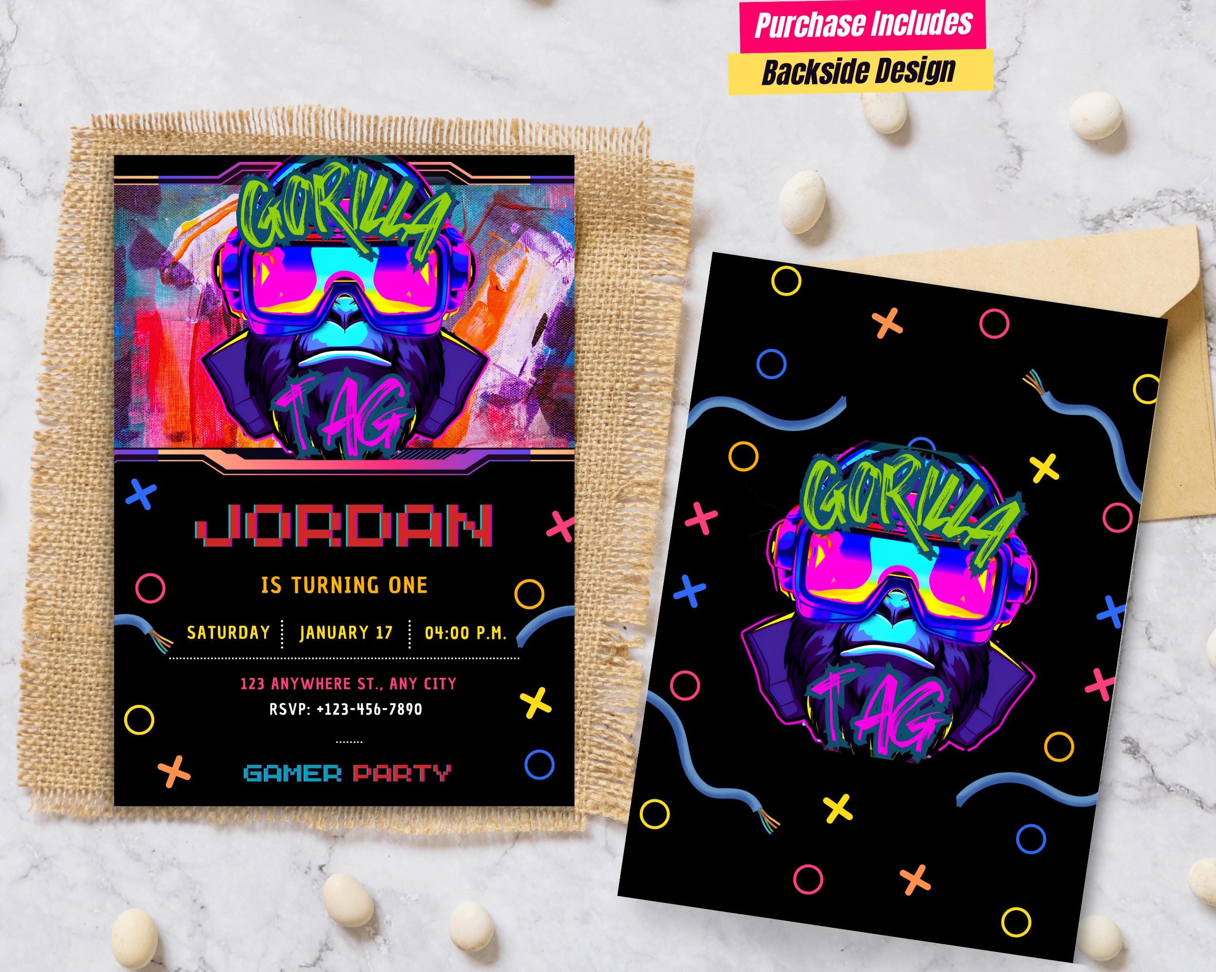 Gorilla Tag Themed Birthday Invite Gorilla Tag Birthday Invitation gorilla-tag-themed-birthday-invite-gorilla-tag-birthday-invitation