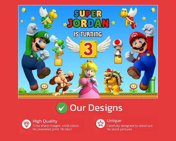 スーパーマリオブラザーズの誕生日バナー、スーパーマリオのバナー
