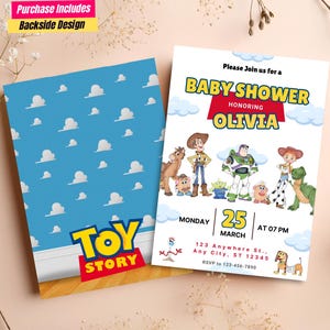 Faire-part pour baby shower Toy Story Faire-part de baby shower neutre en matière de genre Toy Story Fête de baby shower Toy Story Fête de baby shower sur le thème Toy Story