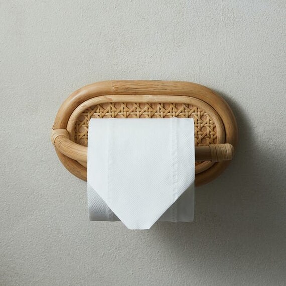 Rattan Toilet Roll Holder Rattan Toilet Tissue Hanger Etsy