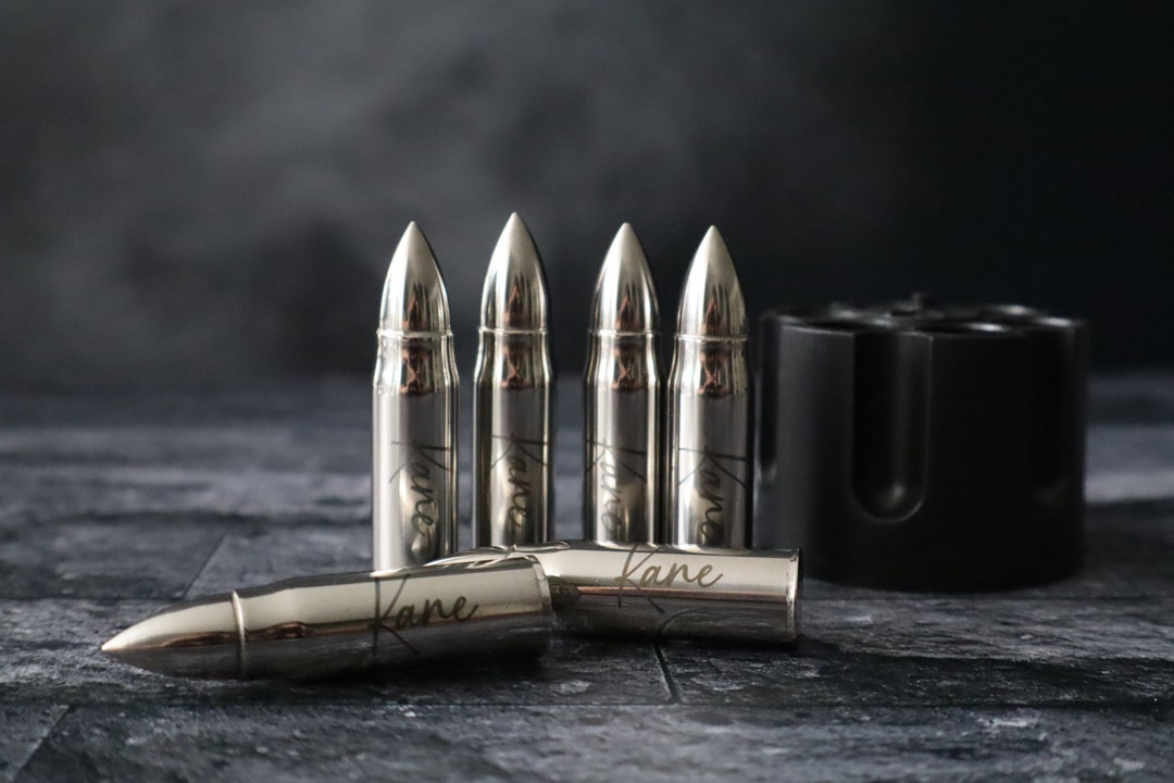 Whiskey Stones Personalized Bullet Shaped Whiskey Stone Set Gift for ...