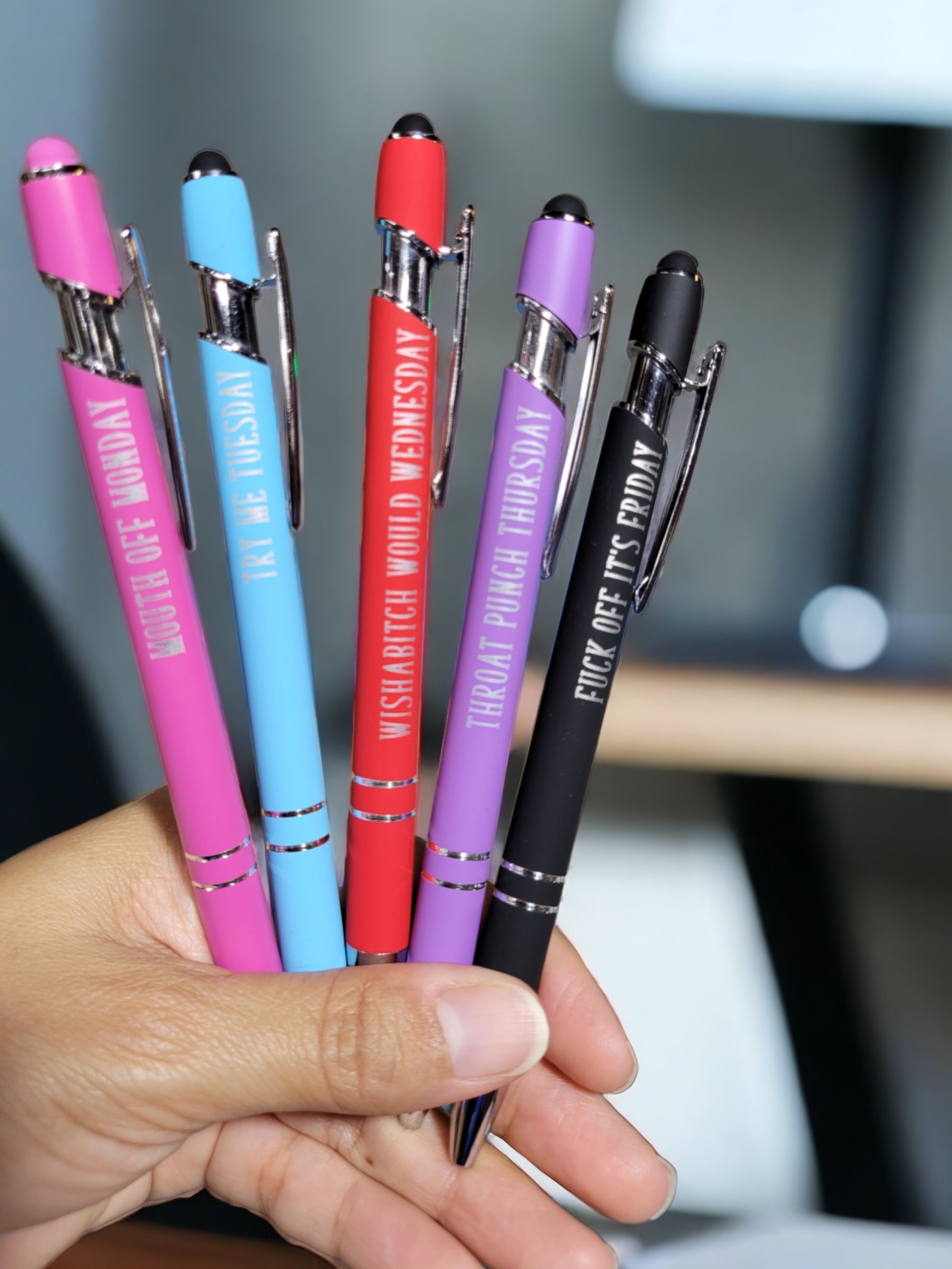 Funny Pen Set of 6 Offensive Pens Funny Adult Humor Sweary Fuck Gag Gift  Profanity Gifts for Him Her Cussing Swear Words Party Favor 