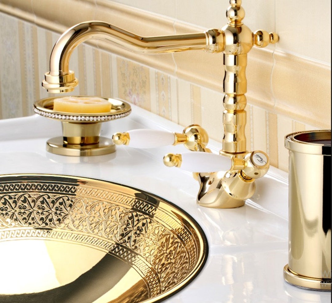 Solid Antique Brass Bathroom Faucet, Albrifin S Varnish Lacquered ...