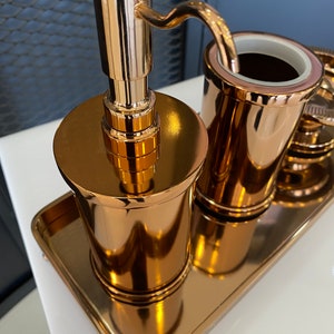 Solid Brass Soap Dispenser, Gold Plated Luxury Soap Dispenser Albrifin S Varnish Lacquered, Brass Kitchen Sink Gold Soap Dispenser | STD 008