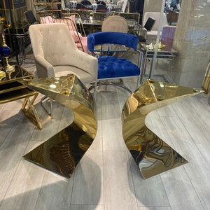 Stainless Steel Shiny Gold Table Legs, Brass Gold Table Legs, Modern Gold Table Legs, Brass Dining Table Legs, Custom Gold Legs for Glass