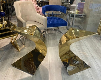 Stainless Steel Shiny Gold Table Legs, Brass Gold Table Legs, Modern Gold Table Legs, Brass Dining Table Legs, Custom Gold Legs for Glass