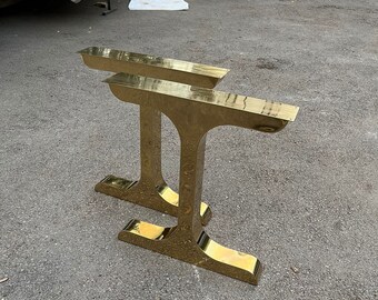 Custom Stainless Steel Shiny Gold Table Legs, Shiny Gold Metal Table Legs, Brass Gold Table Legs, T Shape Titanium Gold Modern Table Base
