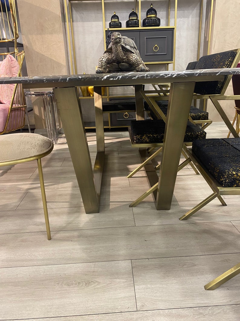 Stainless Steel Brushed Brass Table Legs Metal Gold Brass Etsy Ireland