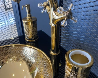 Solid Brass Toothbrush Holder, Albrifin S Varnish Lacquered, Bathroom Brush Holder, Brass Gold Toothbrush Holder | STD 003