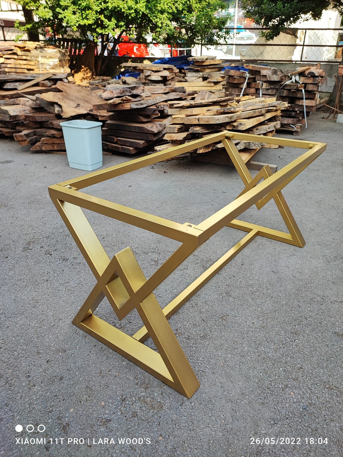 Matte Brass Gold Table Legs, Metal Table Legs, Modern Brass Gold Table