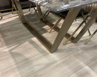 Stainless Steel Brushed Brass Table Legs, Metal Gold Brass Table Legs, Modern Brass Gold Table Legs, Brass Dining Table Legs, Desk Legs